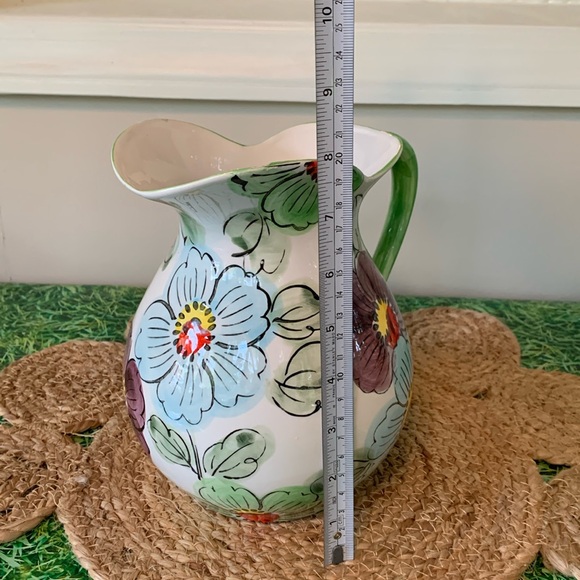 Vintage Floral painted pitcher and basin set, made in Japan - Picture 6 of 16